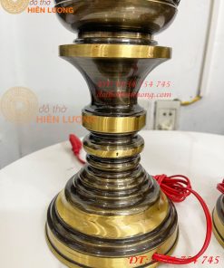 Đôi Đèn Đồng Quả Dứa Cao 45cm Màu Highligt