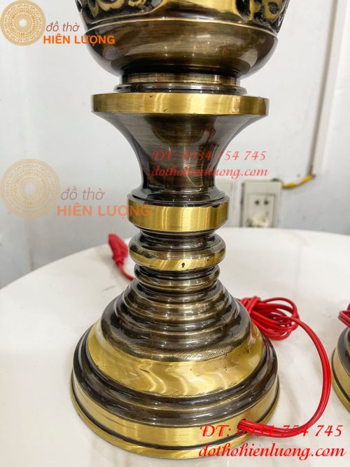 Đôi Đèn Đồng Quả Dứa Cao 45cm Màu Highligt
