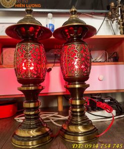 Đôi Đèn Đồng Quả Dứa Cao 45cm Màu Highligt