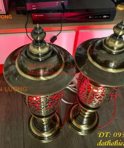 Đôi Đèn Đồng Quả Dứa Cao 45cm Màu Highligt