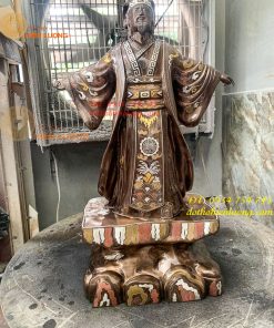 Tượng Khổng Minh Đứng Đón Gió Khảm Ngũ Sắc