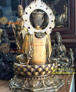 Tượng Đại Nhật Như Lai Hào Quang Bằng Đồng Hun Cao 45cm