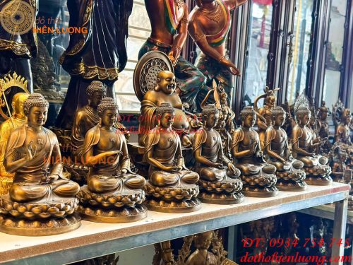 Bộ 7 Tượng Phật Dược Sư Bằng Đồng Cao 25cm