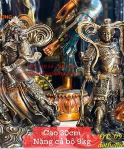 Tượng Tiêu Diện Vi Đà Bằng Đồng Cao 30cm