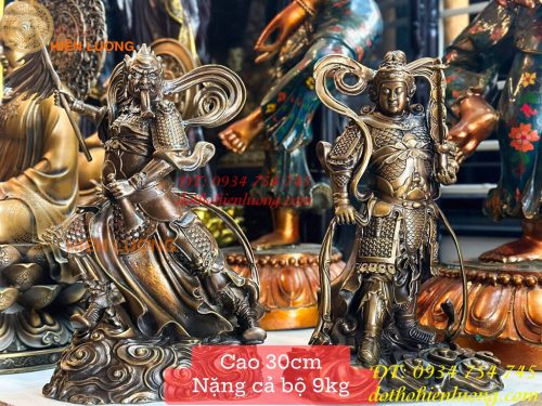 Tượng Tiêu Diện Vi Đà Bằng Đồng Cao 30cm