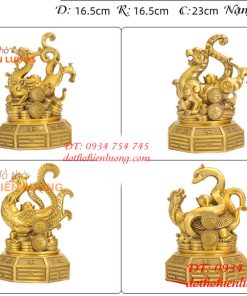 Bộ Tượng Long Lân Quy Phụng Bằng Đồng