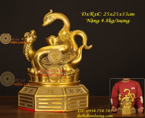 Bộ Tượng Long Lân Quy Phụng Bằng Đồng