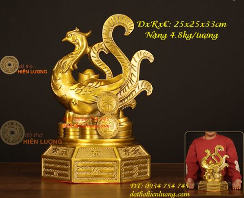 Bộ Tượng Long Lân Quy Phụng Bằng Đồng