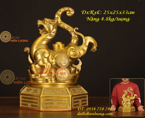 Bộ Tượng Long Lân Quy Phụng Bằng Đồng