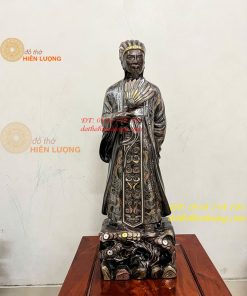 Tượng Khổng Minh Bằng Đồng Đỏ Khảm Ngũ Sắc