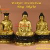Bộ Tượng Ta Bà Tam Thánh Bằng Đồng Cao 45cm