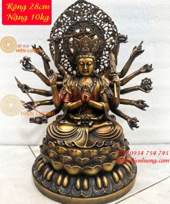 Tượng Bồ Tát Chuẩn Đề Bằng Đồng Cao 38cm