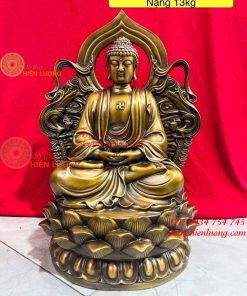 Tượng Phật Adida Hào Quang Chư Thiên Cao 43cm Bằng Đồng