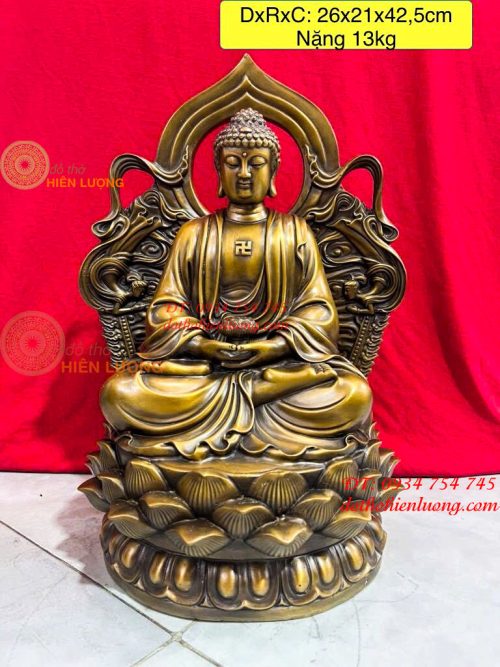 Tượng Phật Adida Hào Quang Chư Thiên Cao 43cm Bằng Đồng