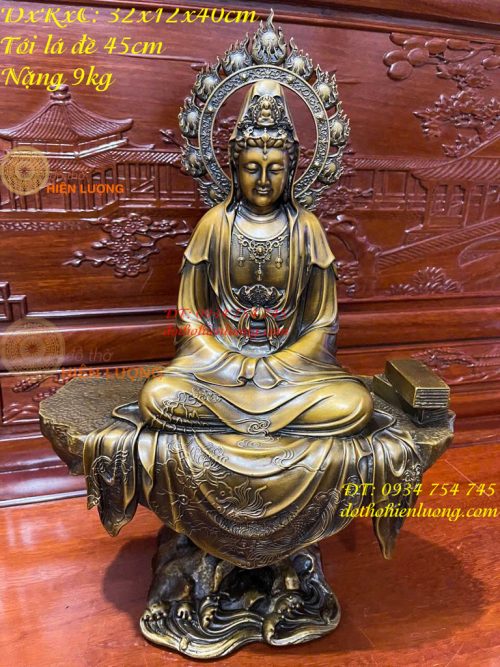 Tượng Quan Âm Vi Tiếu Bằng Đồng Cao 45cm