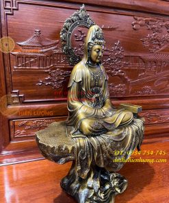 Tượng Quan Âm Vi Tiếu Bằng Đồng Cao 45cm