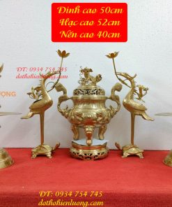 Bộ Ngũ Sự Đỉnh Cattut Cao 50cm Rồng Nổi