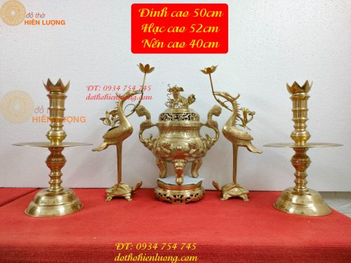 Bộ Ngũ Sự Đỉnh Cattut Cao 50cm Rồng Nổi