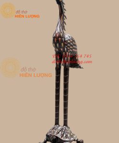Đôi Hạc Bằng Đồng Đỏ Khảm Tam Khí