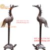Đôi Hạc Bằng Đồng Đỏ Khảm Tam Khí
