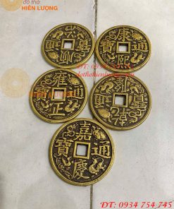 Đồng Xu Tứ Linh Ngũ Đế Bằng Đồng ĐK 6cm
