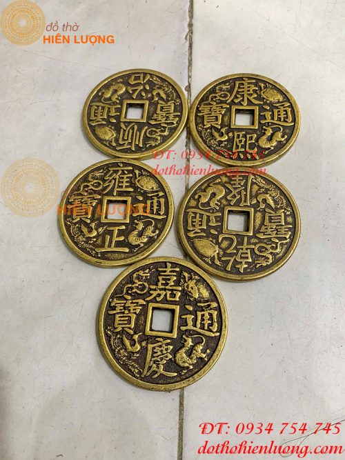 Đồng Xu Tứ Linh Ngũ Đế Bằng Đồng ĐK 6cm