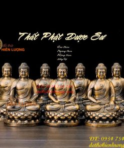 Bộ Thất Phật Dược Sư Bằng Đồng Cao 25cm