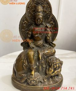 Tượng Đức Văn Thù Phổ Hiền Bằng Đồng Cao 25cm