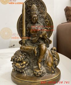 Tượng Đức Văn Thù Phổ Hiền Bằng Đồng Cao 25cm