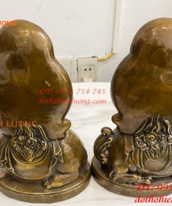 Tượng Đức Văn Thù Phổ Hiền Bằng Đồng Cao 25cm