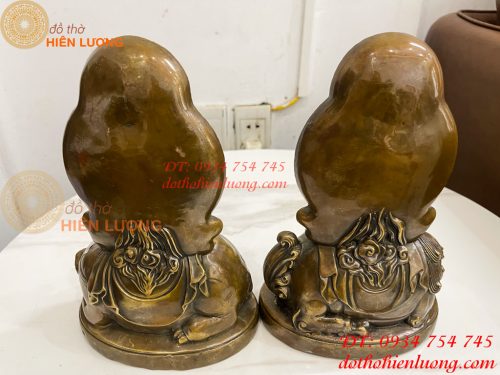 Tượng Đức Văn Thù Phổ Hiền Bằng Đồng Cao 25cm