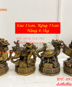 Bộ Tứ Linh Bằng Đồng Phong Thủy Cao 15cm