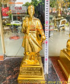 Tượng Trần Quốc Tuấn Cao 38cm Dát Vàng Bằng Đồng Đỏ