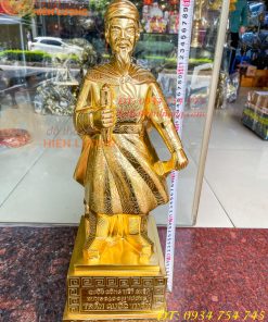 Tượng Trần Quốc Tuấn Cao 60cm Dát Vàng Bằng Đồng Đỏ