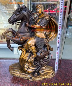 Tượng Trần Quốc Tuấn Cưỡi Ngựa Cao 55cm Bằng Đồng
