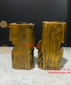 Đôi Đèn Cày Gia Đình Chúa Bằng Đồng Cao 14cm