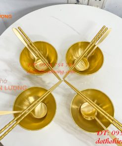 Bộ Bát Đũa Thìa Bằng Đồng Thờ Cúng