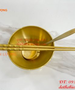 Bộ Bát Đũa Thìa Bằng Đồng Thờ Cúng