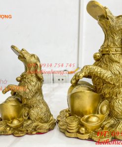 Tượng Chó Phong Thủy Ngậm Tiền Bằng Đồng Cao 14cm Và 21cm – Linh Vật Chiêu Tài Giữ Của