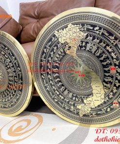 Mặt trống đồng Đông Sơn ĐK 60cm mẫu hoa văn ăn mòn