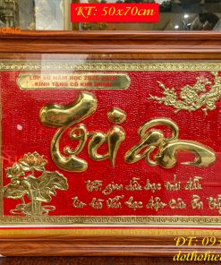Tranh Chữ Tri Ân Bằng Đồng 50x70cm góc chính diện